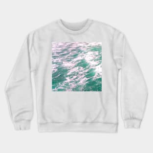 Light version blue green ocean waves Crewneck Sweatshirt